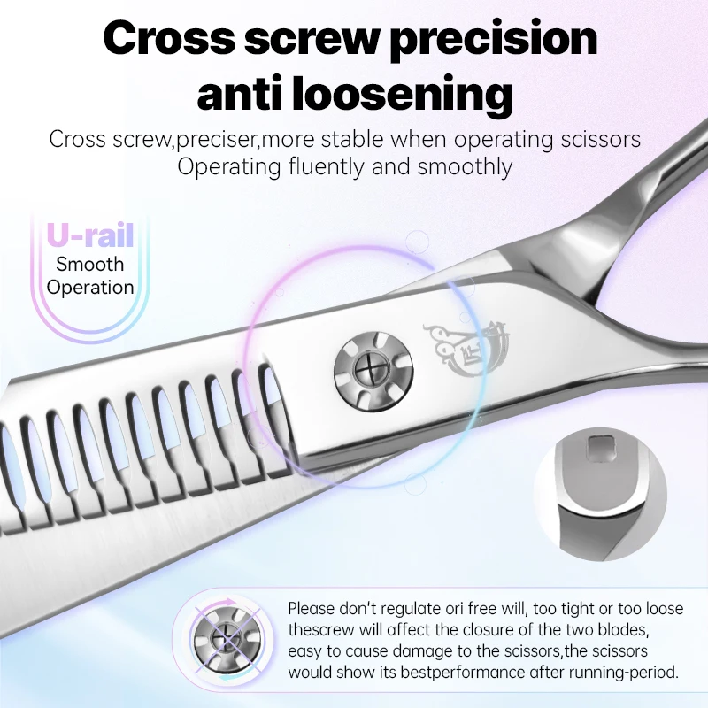Crane 7. 5Inch High-end Left Hand Pet Dog Grooming Scissors Dog Scissors Curved Chunker&Thinning&Magic Scissors Shears For Pet