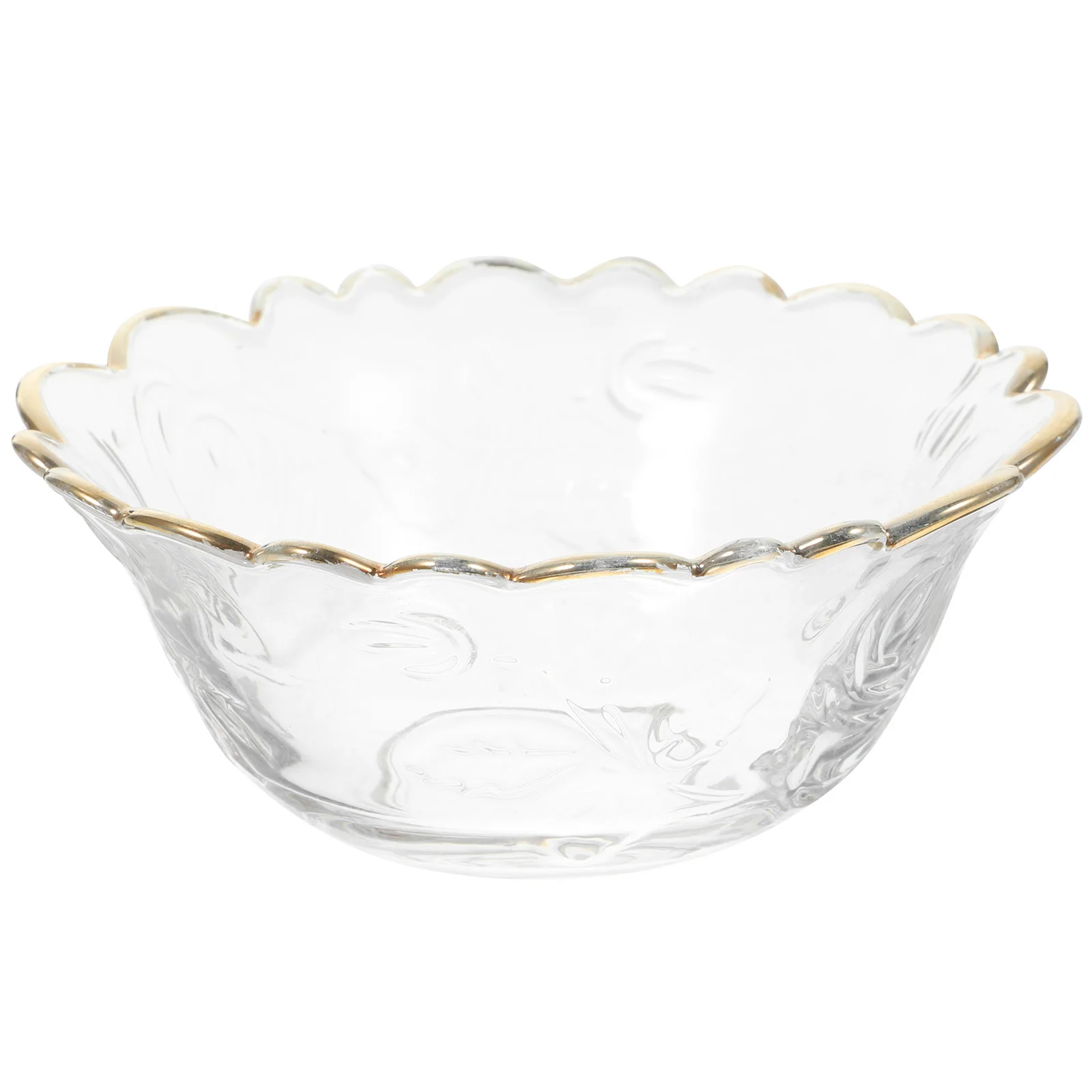

Large Glass Serving Bowl Gold Rim Rose Pattern for Salad Dessert Fruit Snacks Suitable for Parties Weddings Bbq
