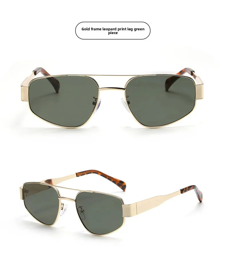 Pilotensonnenbrille Damen Sonnenbrille Metallrahmen Doppelte Brücke Herren Fahrbrille Brillen Mode Brillen 2025, Trend UV-Schutz – Detail 13