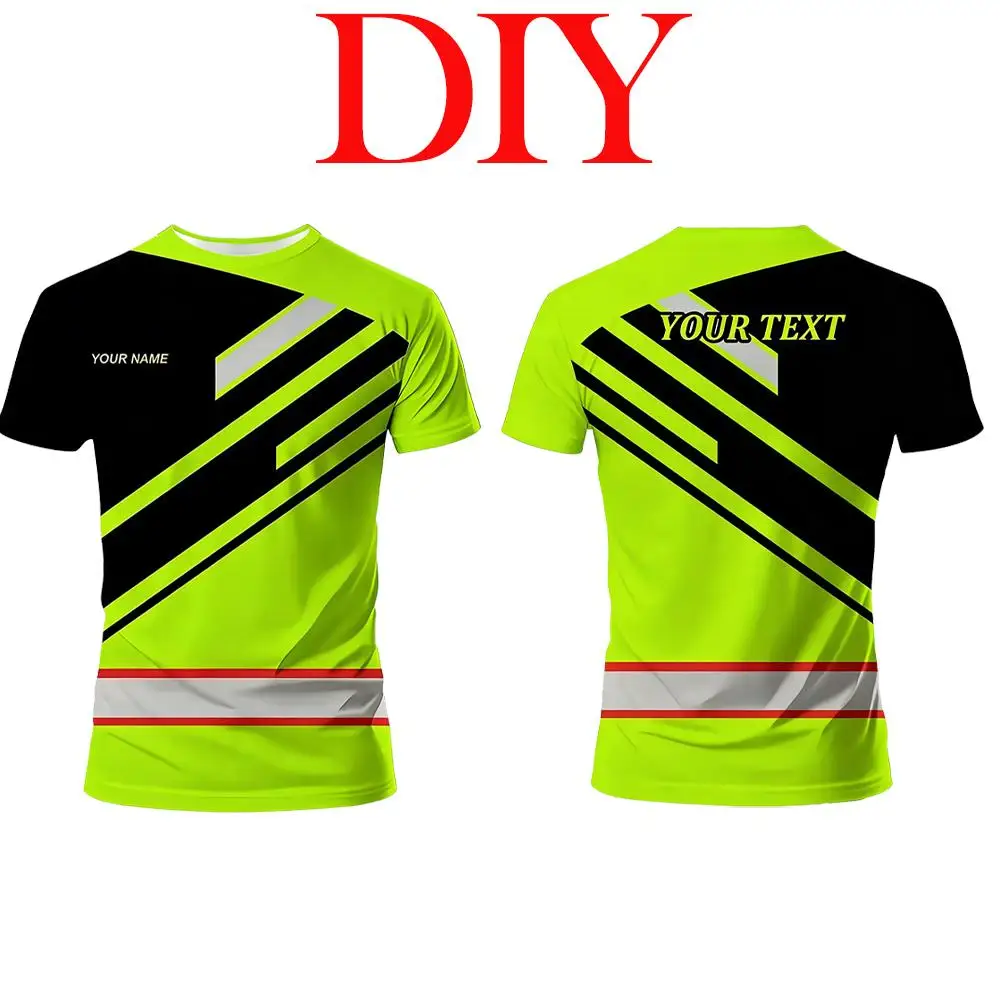 Men's DIY Custom Name Sports T-Shirts Breathable And Quick-Drying Personalized Jerseys 3D Printed Running Safety Sports Apparel
