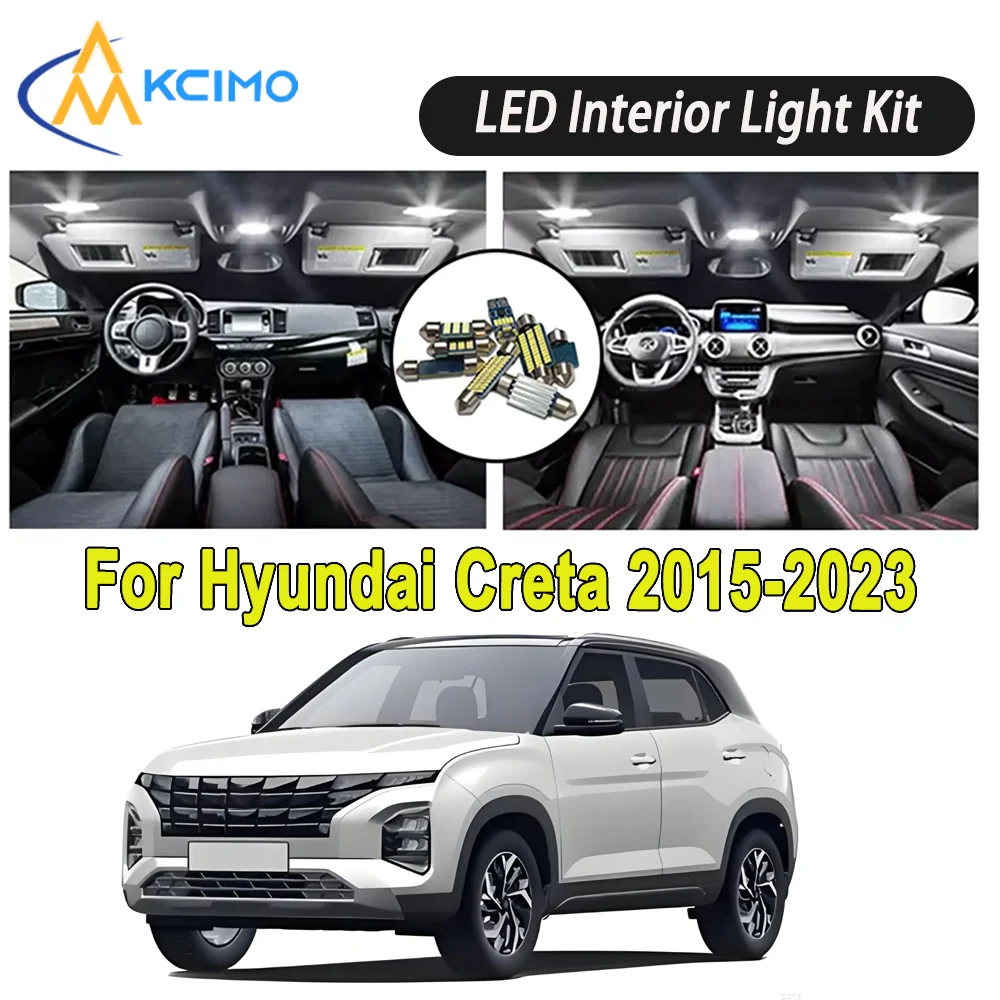 

New Light Bulb For Hyundai Creta (2015-2023) Premium Bright LED Interior Dome Map Trunk Light Kit Car Led Lamps New Car LED