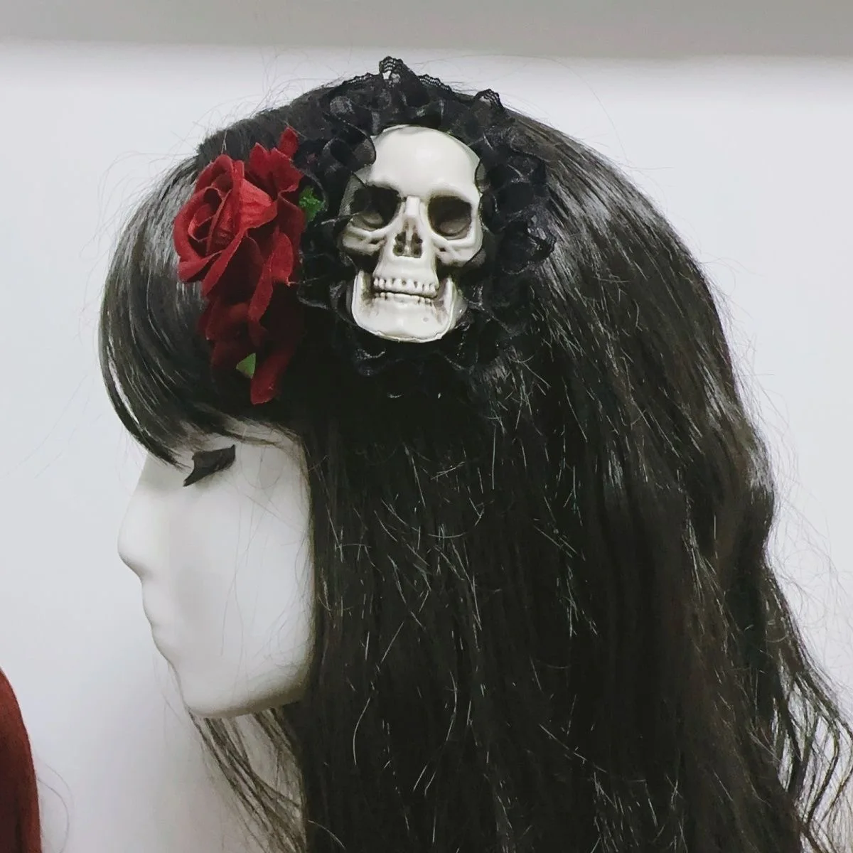 Skull Retro Rose Hair Clip Cos Hair Accessories Lolita Punk  Hairpin Halloween Party Gifts For Women Hair Accessories