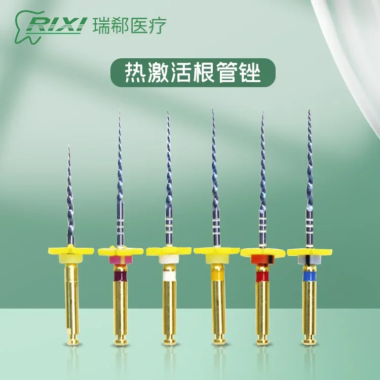 de ntal root canal file nickel titanium machine with large taper file, heat activated, enlarged  opening unclogging file