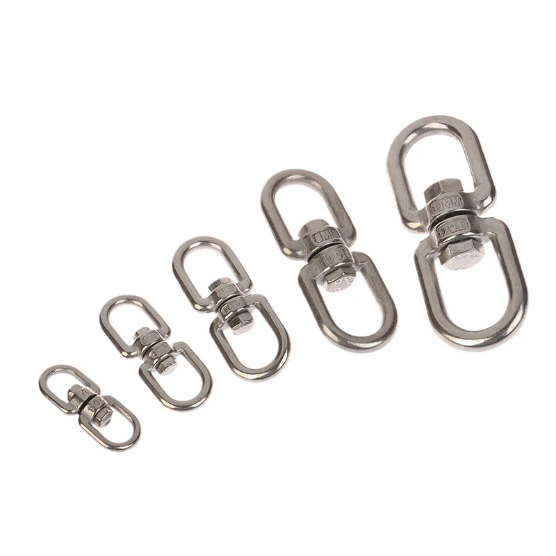 1PCS 8-ring Chain Buckle M4-M10 304 Stainless Steel Double Ended Swivel Eye Hook Ring Connector For Hanging Chair Swing Sand Bag