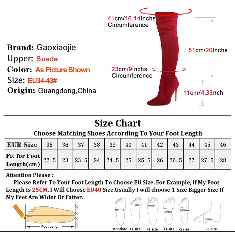 Thigh High Boots Women 2024 Spring Autumn Sexy Over the Knee Long Shoes Stretch Suede High Heels Big Size 43 Red Boots For Woman