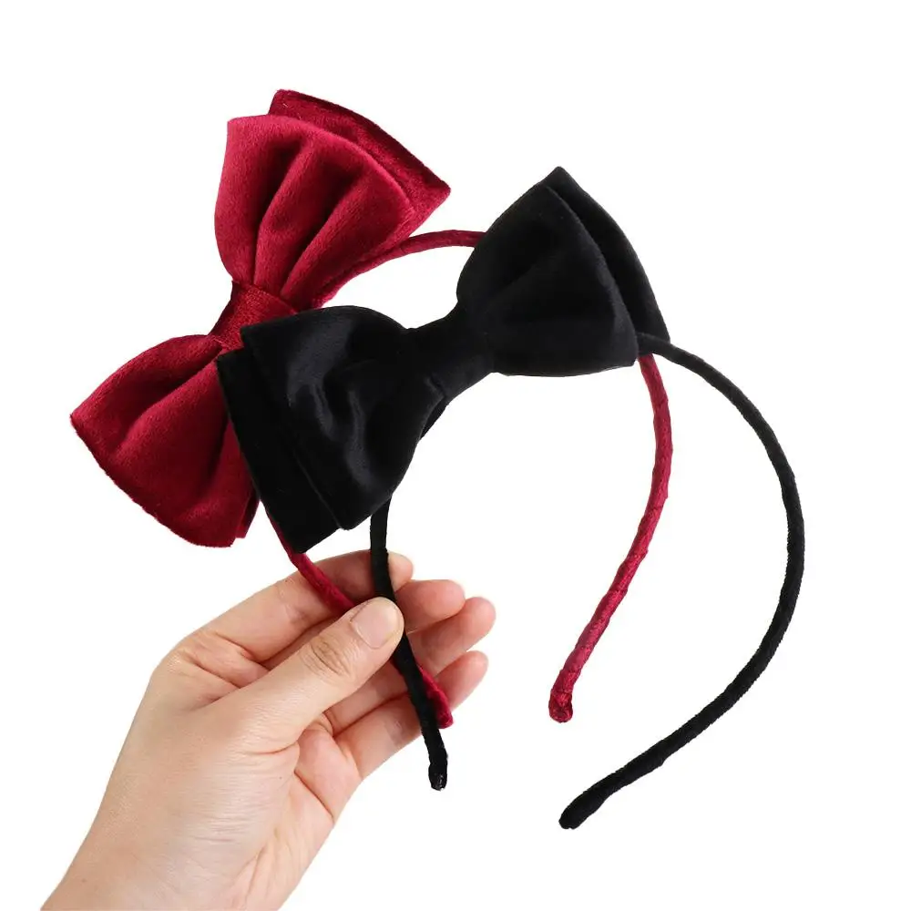 

Headband Kids Double Layer Bow Non-slip Cloth Gift Children Hair Band Sweet Decoration Velvet Bow Hair Band Princess Hair Hoop