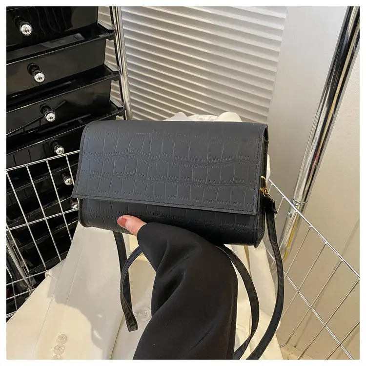 Yellow Crossbody Bags for Women New Fashion Felt Stone Pattern Single Shoulder Casual Purses Handbags Trendy Small Square Bag