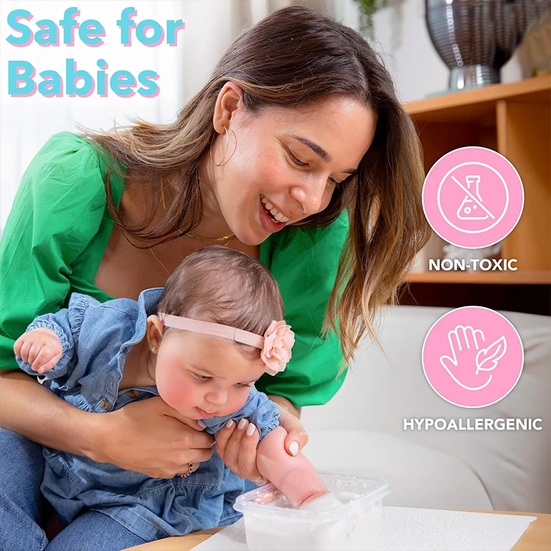 Baby Plaster Cast Set for Remembrance, Baby Footprint Set, Milestone Mould Casting Decoration for Bedroom, Living Room, Desk