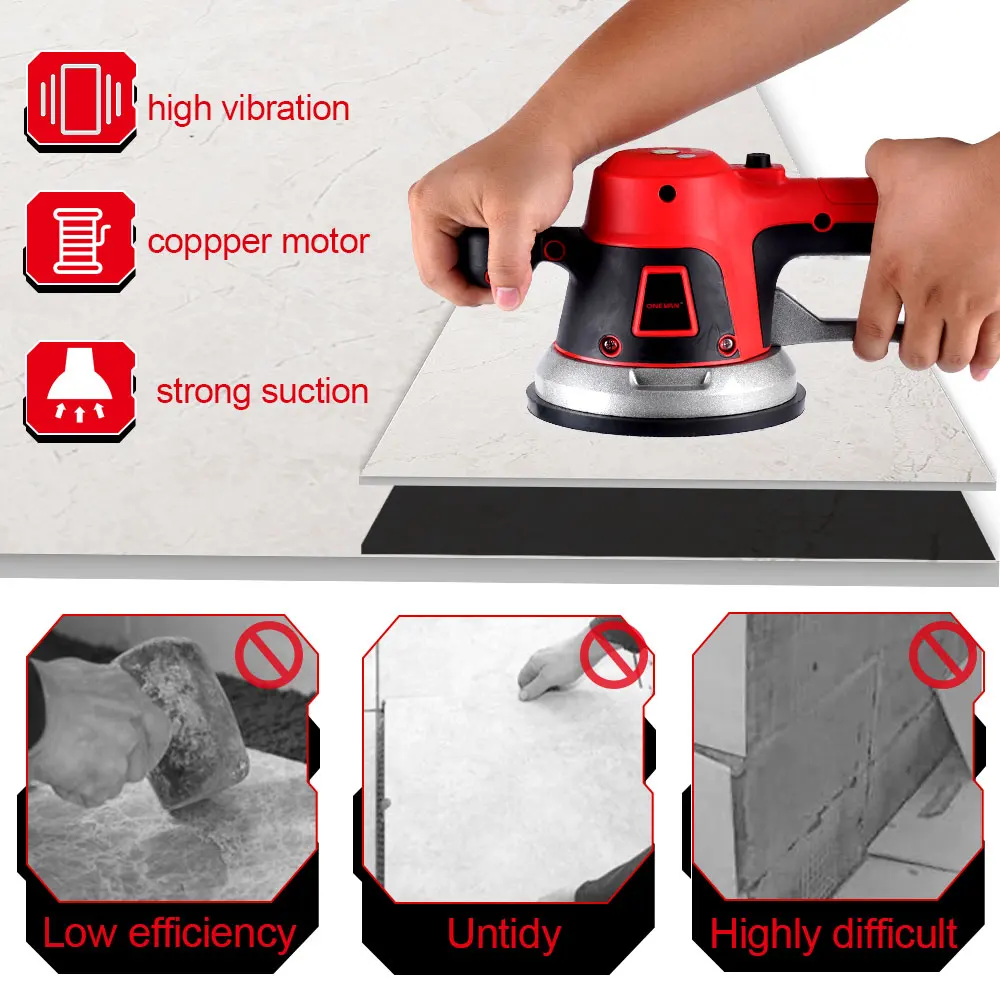 ONEVAN 200KG Tiling Tiles Machine Tiles Vibrator Suction Cup Automatic Floor Vibrator Leveling Tools For Makita 18v Battery