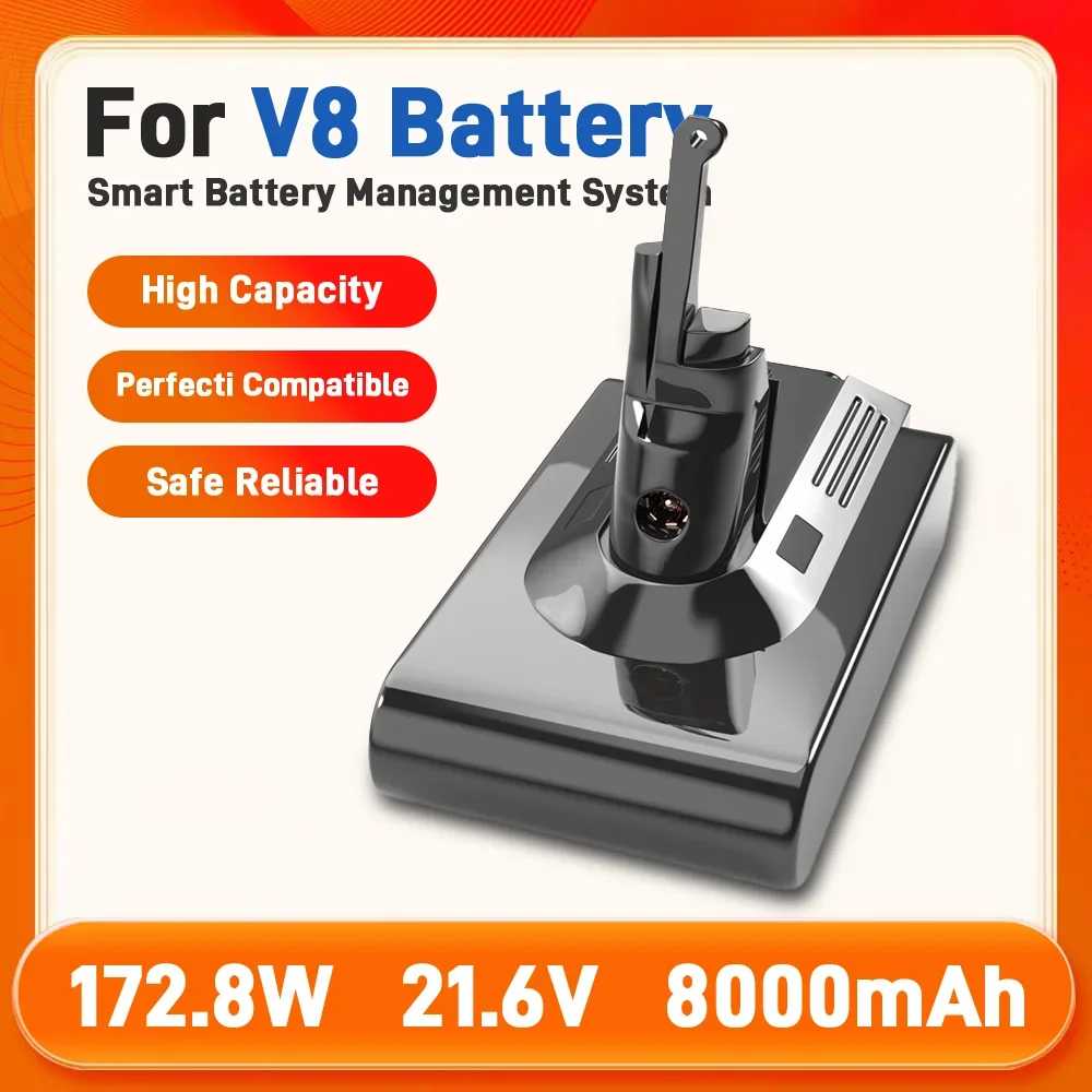 

Модернизированная литий-ионная замена 8000 мАч 21,6 В для пылесоса серии Dyson DC31 DC34 V6 V7 V8 V10 V11, перезаряжаемая батарея