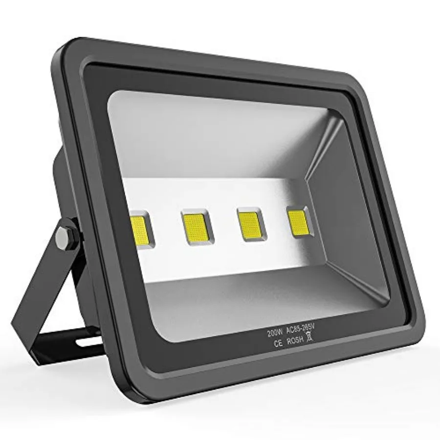 200W LED Flood Lights 6000K Daylight White Lighting Fixtures Super Bright 20000lm Outdoor Security Lights IP66 Waterproof 110-2