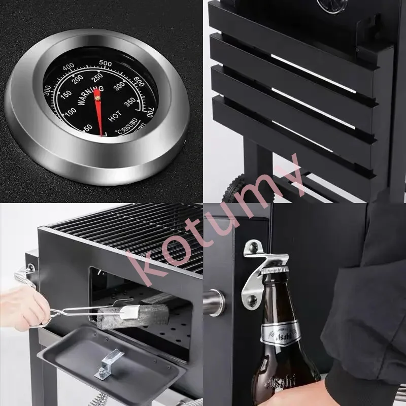 

BBQ Courtyard Barbecue Stove Outdoor Barbecue Rack, Thickened Large Square Barbecue Stove Smoked Barbecue Stove Camping
