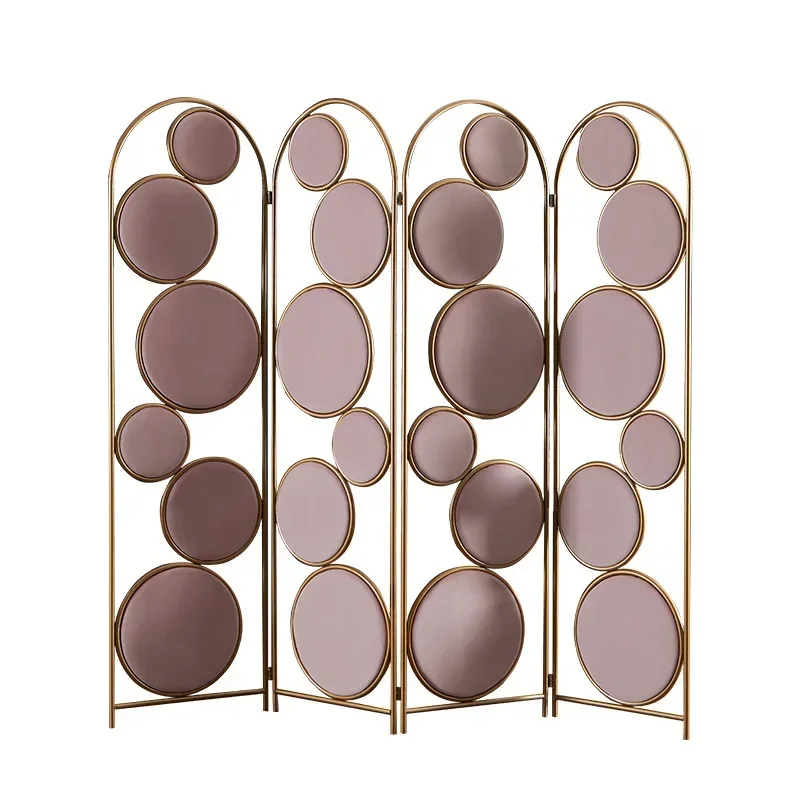 Light Luxury Household Bedroom Removable Fabric Folding Screen Office Hotel Floor Iron Partition room divider