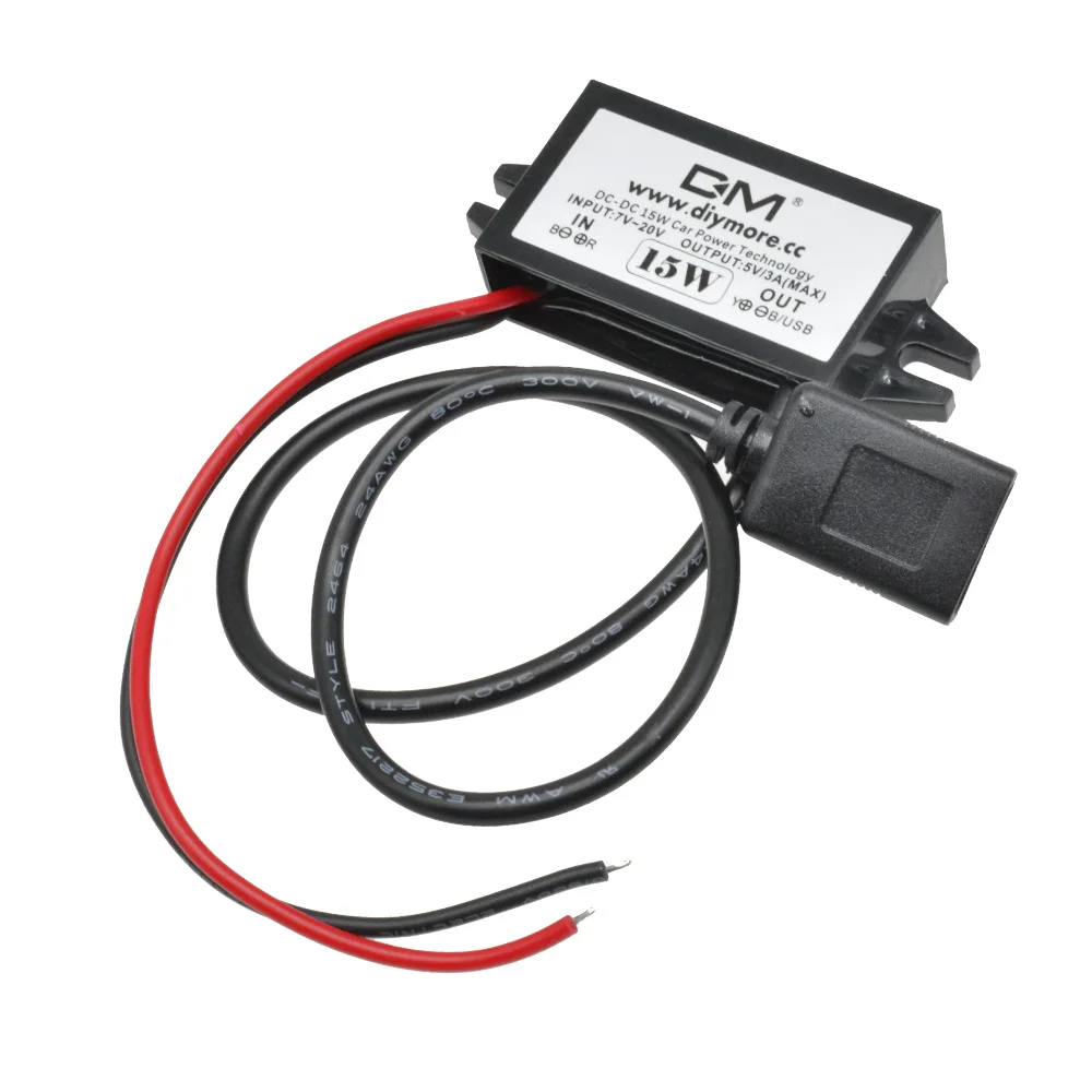 DC-DC DC 12V auf 5V 3A 15W Step-Down Buck-Wandler-Modul, USB-Typ-A-Buchse, Konverter für Auto – Detail 7