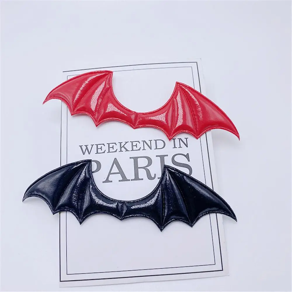 15Pcs/Lot 14.5*4CM Leather Fabric Demon Bat Wings Padded Appliques For DIY Halloween Costume Vampire Hair Clip Decoration Patch