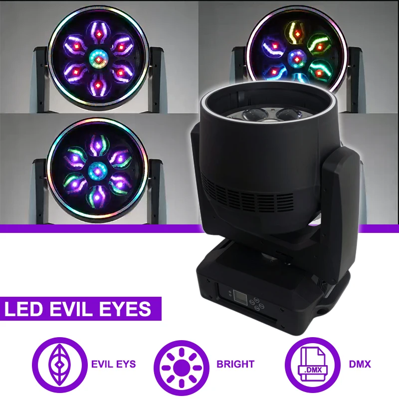 Sunart 7x60W RGBW Evil Eyes LED Moving Head Stage Effect Lighting For DJ Disco Night Clubs Bars Events Shows DMX Fixture