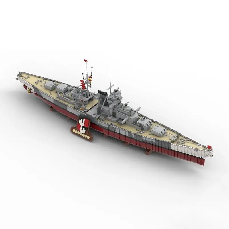 

Модель линкора Tirpitz Moc, строительные блоки, сделай сам, сборка кирпичей, лодка, транспортная коллекция игрушек, подарки, 9432 шт., с функцией PF