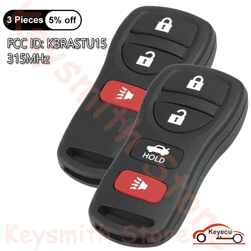 

KEYECU 3 4 кнопки 315 МГц для Nissan Frontier Murano Armada Pathfinder Versa Altima Maxima Xterra автоматический дистанционный ключ KBRASTU15