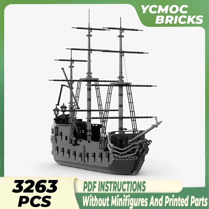 Classic Black Pirate Ship Model Moc Building Bricks Pearl Battleship Technology Blocks Gifts Christmas Toys DIY Sets Assembly