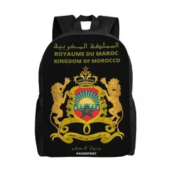 Customized Moroccan Passport Travel Backpack Women Men School Computer Bookbag Kingdom Of Morocco College Student Daypack Bags