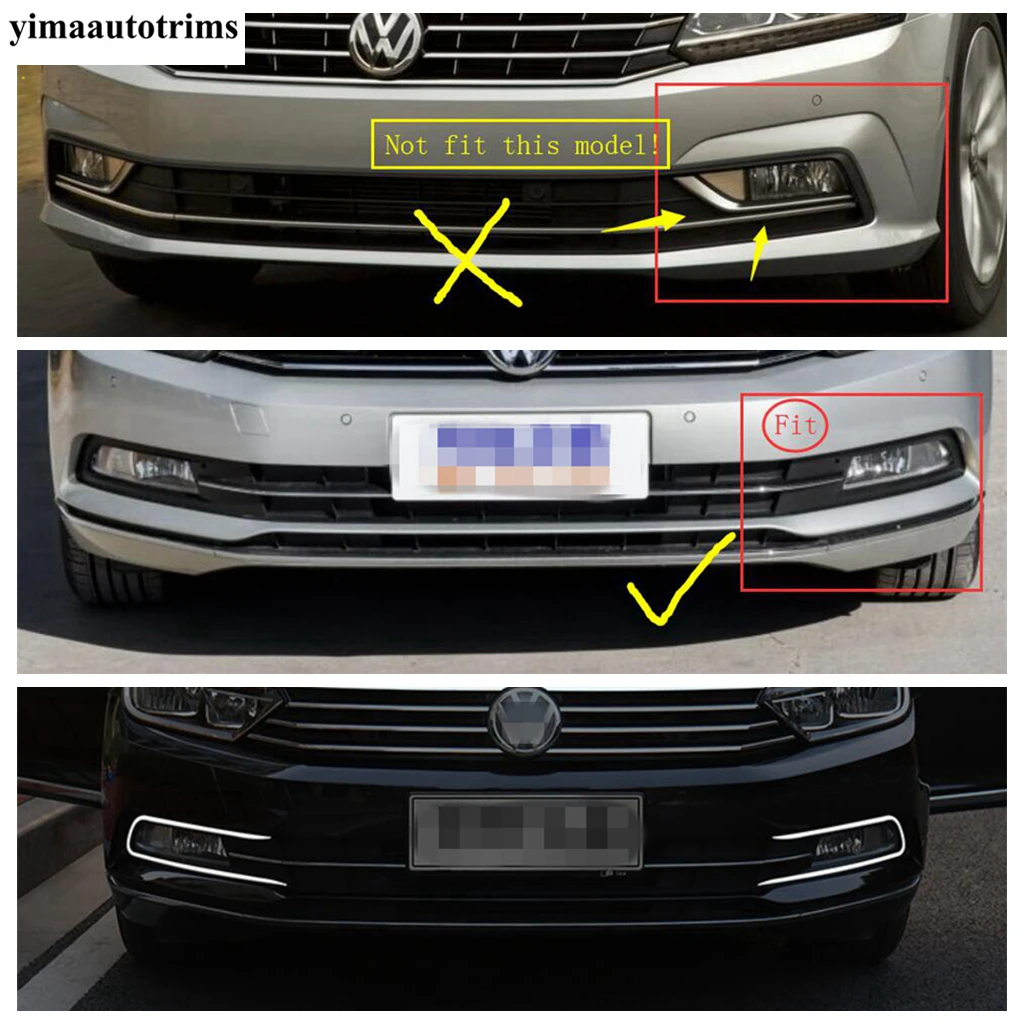 Front Bumper Head Fog Lights Lamps Eyelid Eyebrow Panel Cover Trim For Volkswagen Passat B8 2016 2017 2018 Exterior Accessories