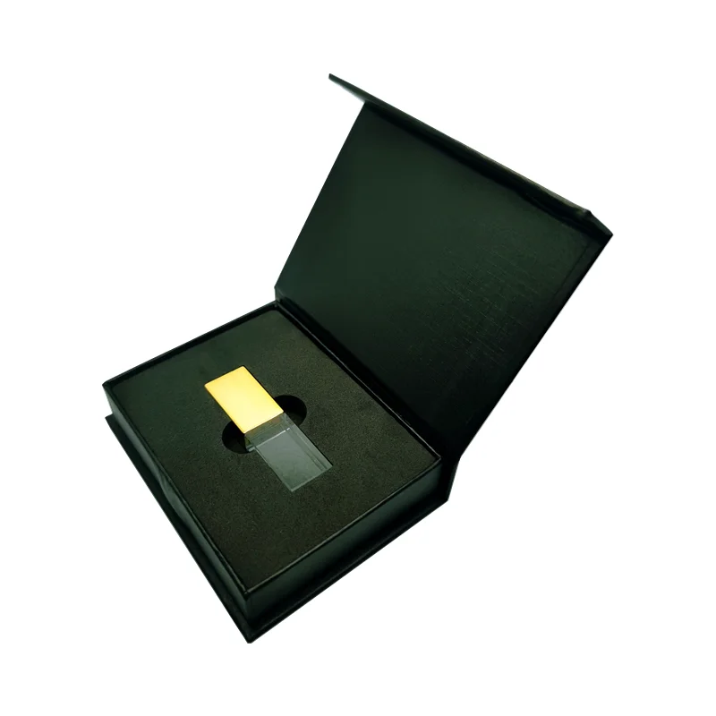 Brand Custom Photography Studio Gold Plated LOGO Gold Crystal USB3.0  High-speed Flash Drive 16GB 32GB 64GB 128GB with Box