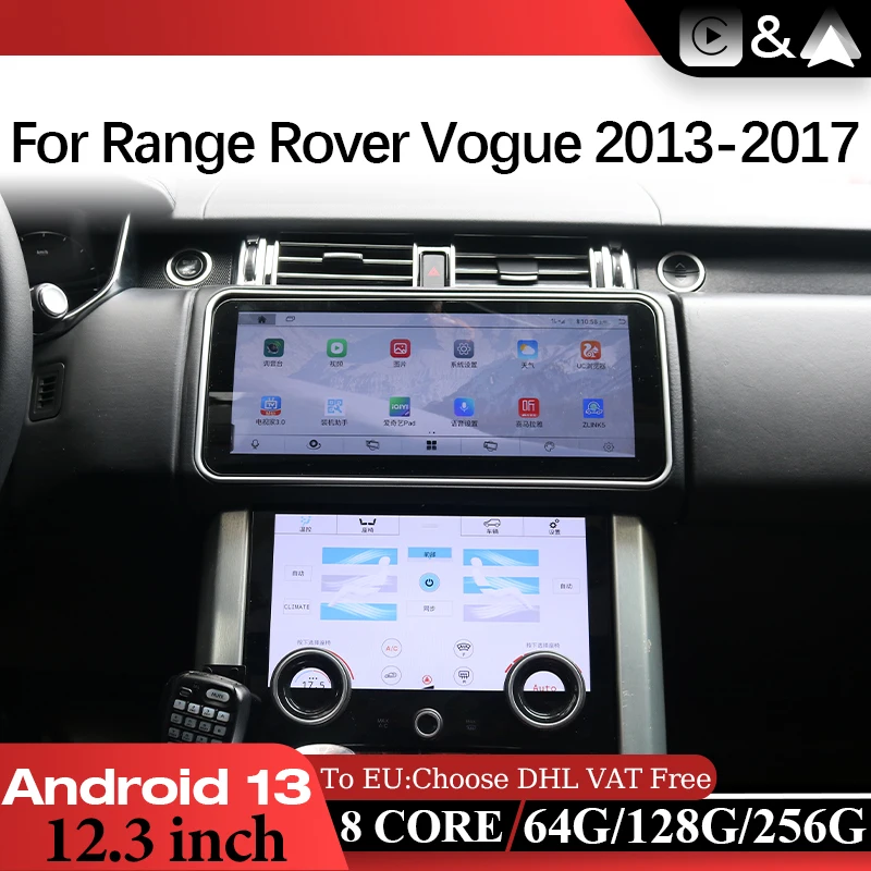 Android 13 Car Radio Navigation For Land Rover Range Rover Vogue 2013-2018 Car Auto Wireless Carplay Auto Multimedia Player GPS