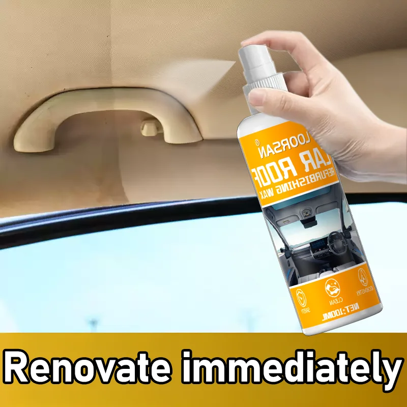 LOORSAN 100ML Car Roof Refurbishing Wax Waterless Cleaner Instant Stain Removal for Ceiling Seats Door Panels Interior Surfaces