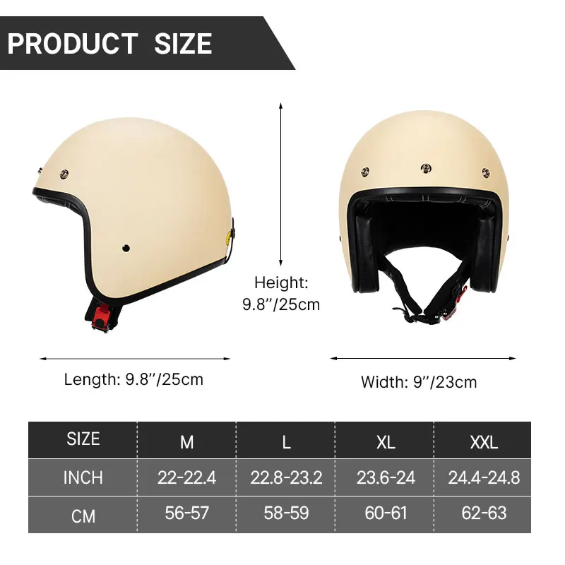 Factory Directly Sell Motorcycle Helmet Open Face Eggshell White Scooter Casco Pilot Men Cafe Racer Motorbike Capacete De Moto