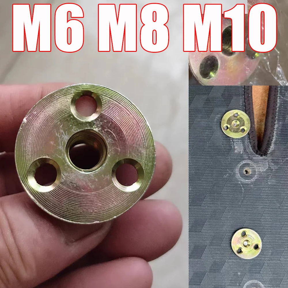 Iron Plate Nut M6 M8 M10 Three-hole Female Thread T Nut  For Wood Iron Plate Furniture Splint Lock Plate Galvanized Lock Nuts
