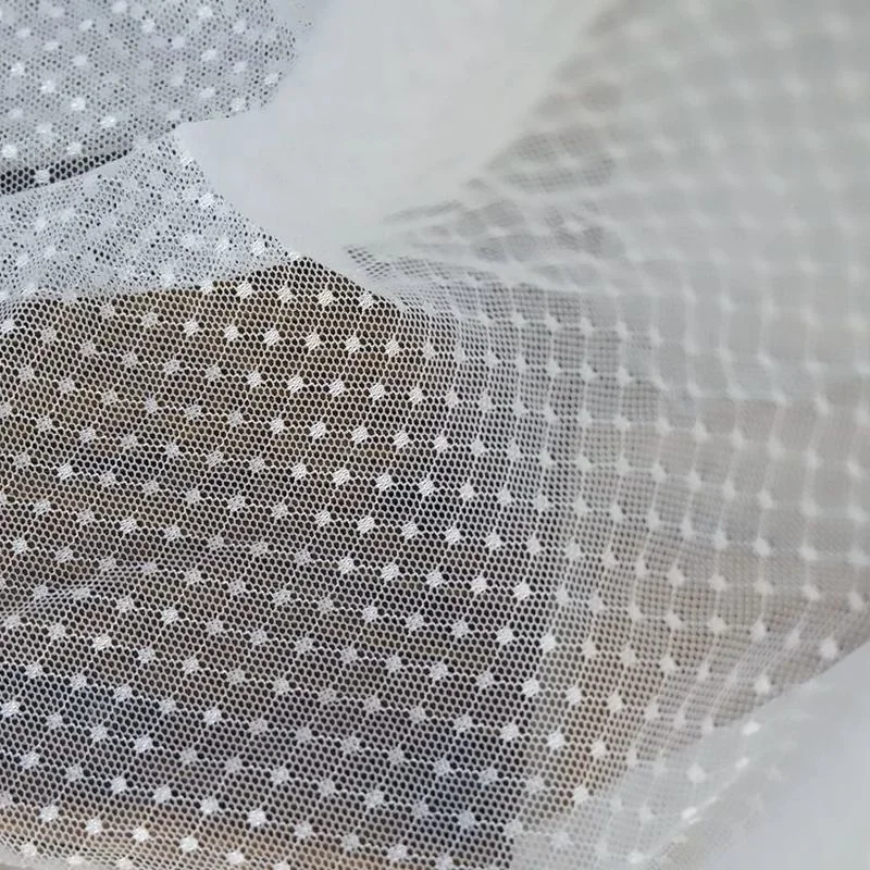6 meter 150 cm breed hoge kwaliteit mesh raster dot stretch stof stof handgemaakte doe-het-zelf kledingaccessoires tule stoffen