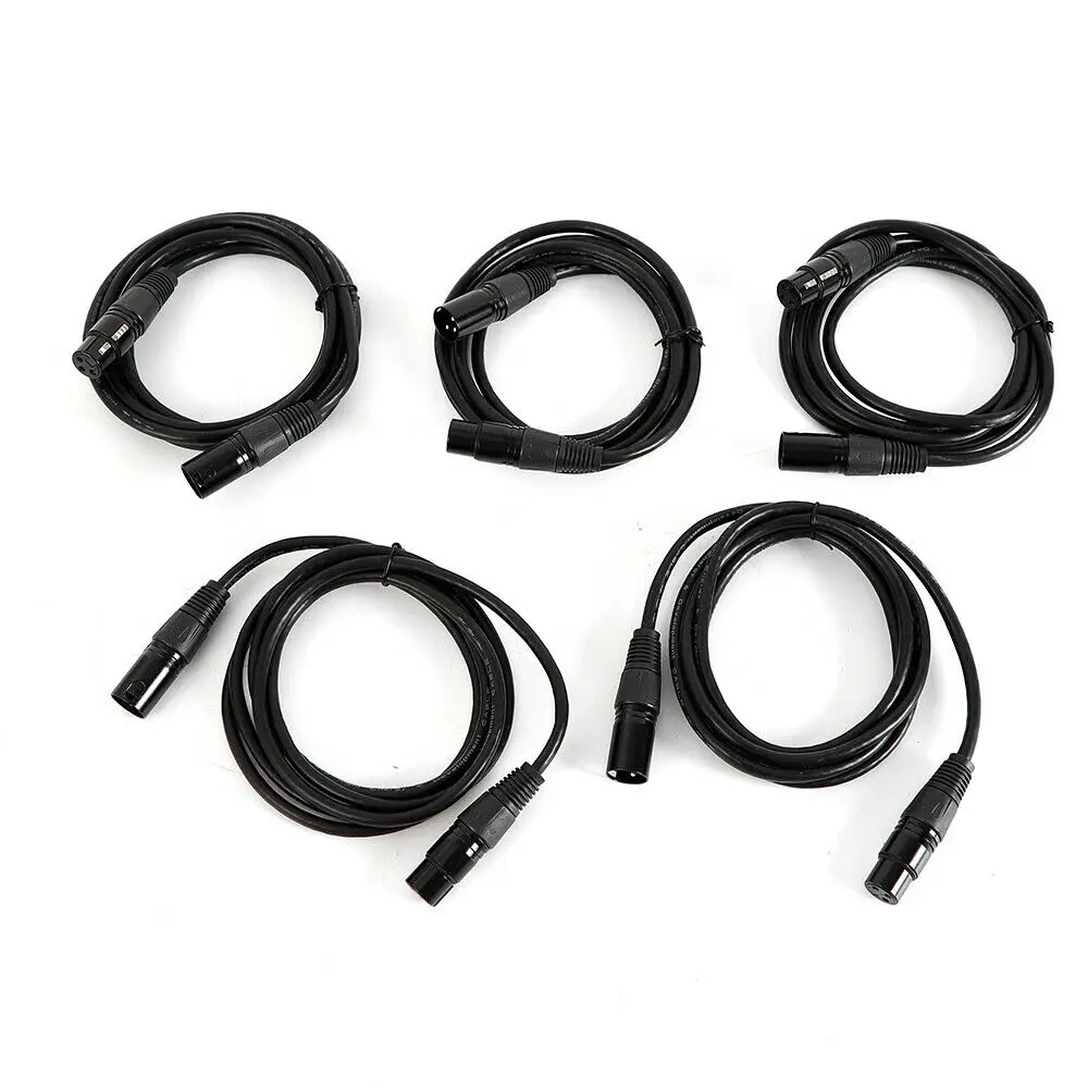 5x DMX Cable 1m 3-Pin XLR DMX Cable Signal Cable For Stage Light Par Light NEW DE