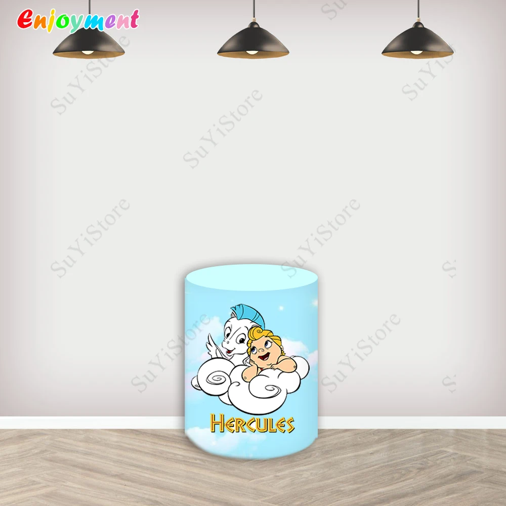 هرقل الطفل خلفية مستديرة الصبي حفلة عيد ميلاد ديكور التصوير خلفية غطاء أزرق الديكور استحمام الطفل استوديو الدعامة #4