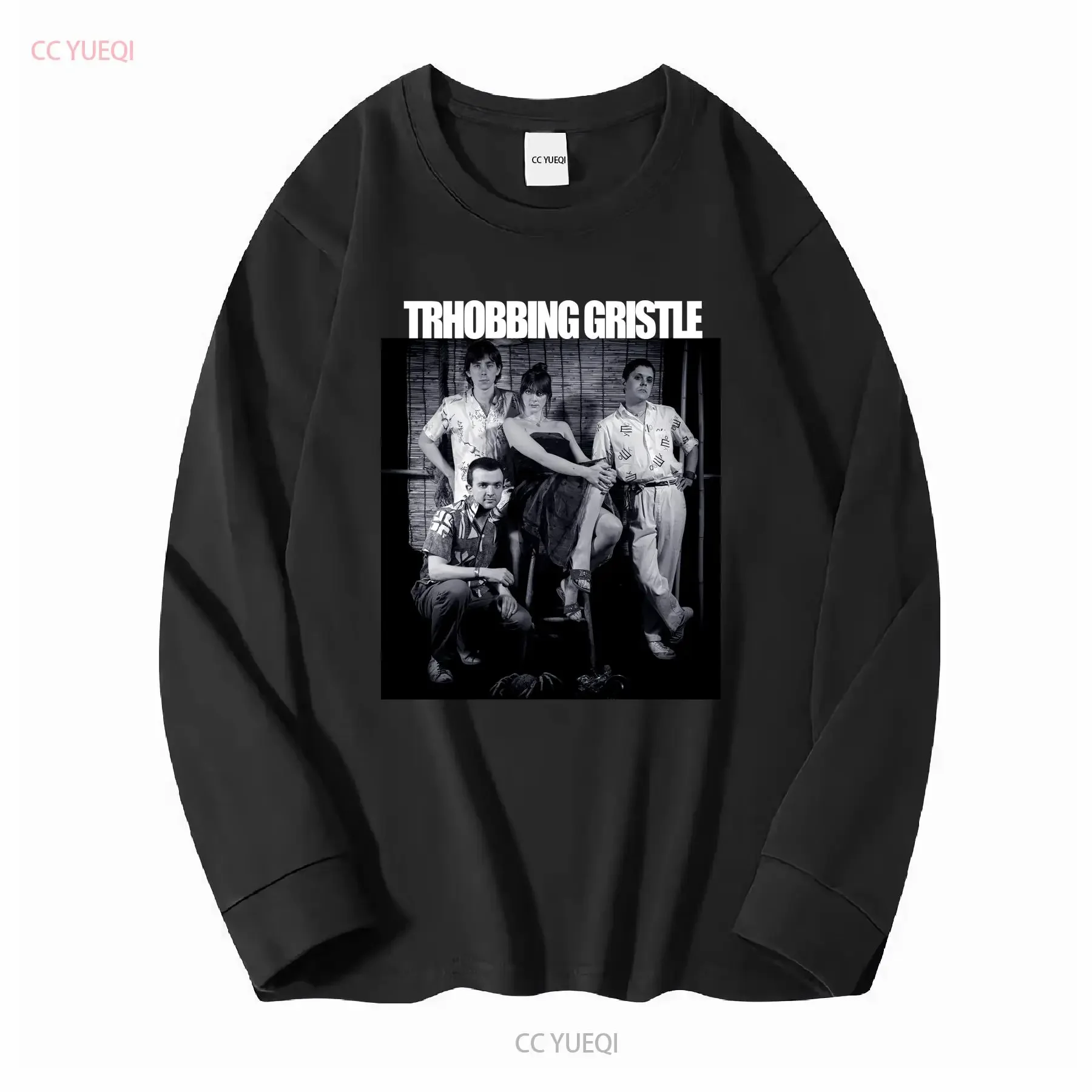 Throbbing Gristle Retro Style Crewneck T Shirt long or short sleeves vintage Washed Stretched Casual designer clothes