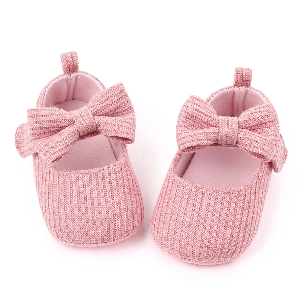 Spring and autumn bow wool knitted soft-soled princess baby shoes wholesale 2330