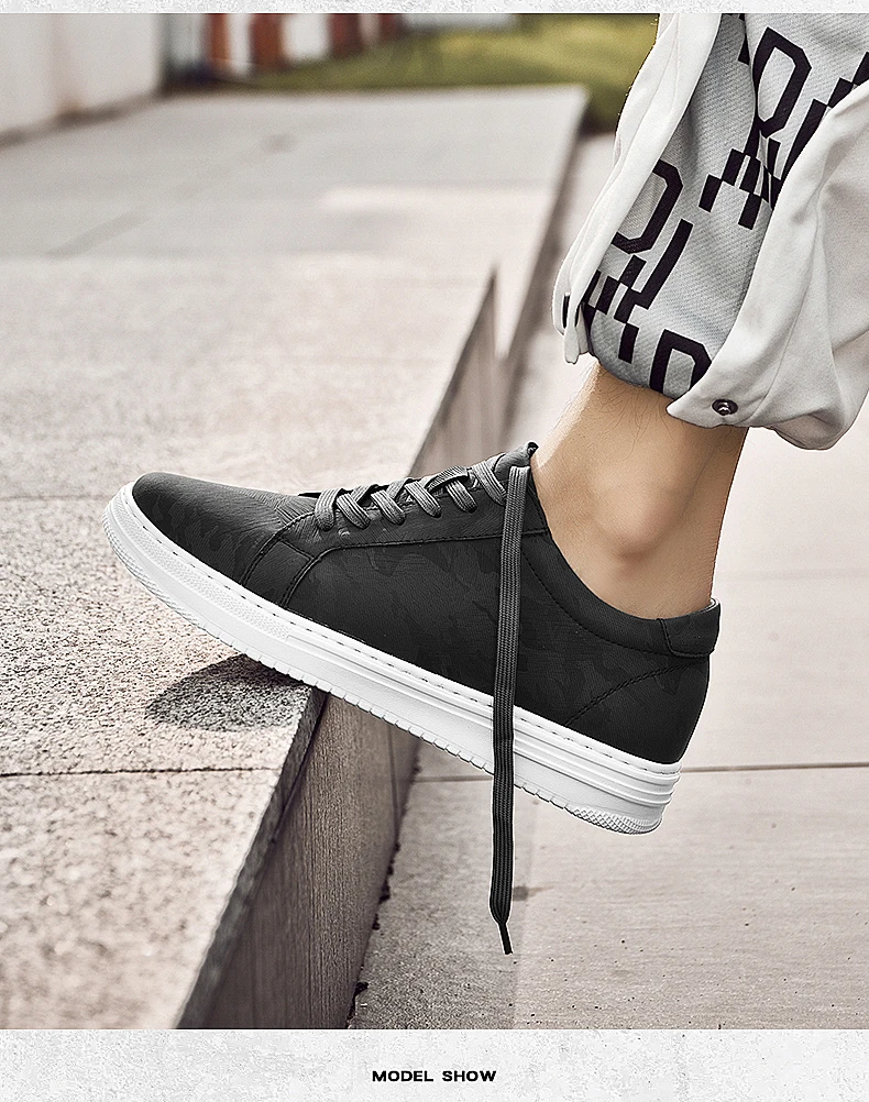 Breathable Outdoor Elevator Sneakers Men Shoes PU Leather Height Increasing Casual Shoes Walking Footwear Men Lift Sports Shoes