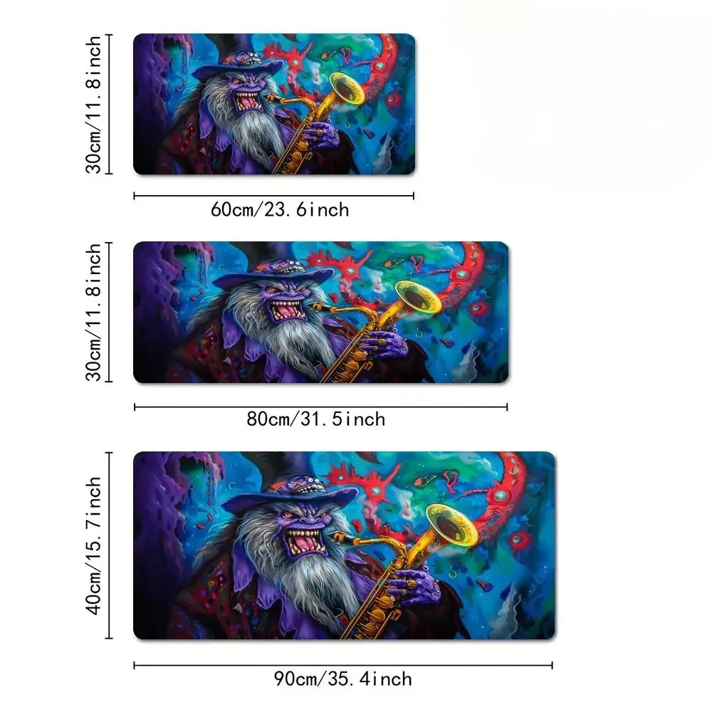 판타지 스타일 악마 테마 마우스 패드 데스크 매트 스티치 처리된 가장자리 미끄럼 방지 고무 베이스 PC 액세서리 게임 매트 매직 플레이매트