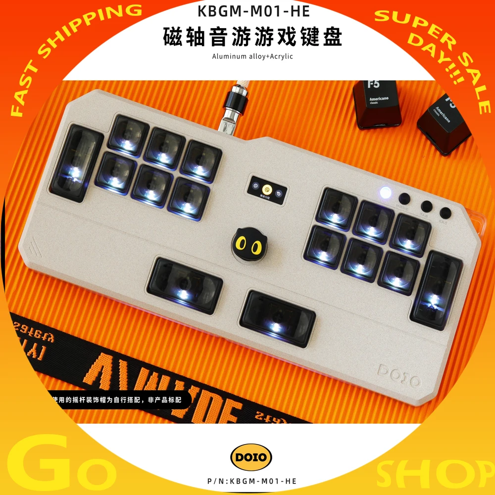 

Новый DOIO HITBOX KBGM M01 HE из алюминиевого сплава, акриловый низкий магнитный переключатель, геймерская клавиатура, клавиатура OSU/DJMAX/мышь Dash/EZ2ON, подарки