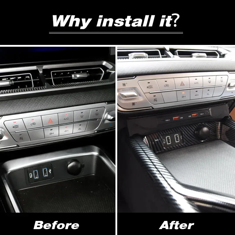 For Haval H5 2023 2024 USB Type-C Splitter adapter Fast Charger Shunt HUB Docking Station Interior Modification Accessories