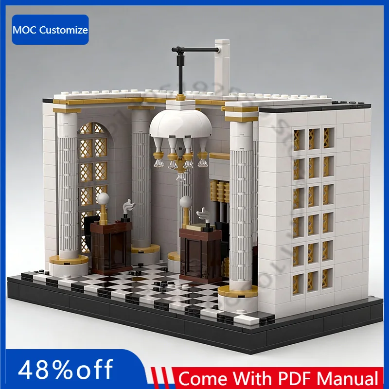

784 PCS City Street Goblin Bank MOC Customize Modular Building Block Kids Design Simple Brick Technology DIY Holiday Toy Gifts