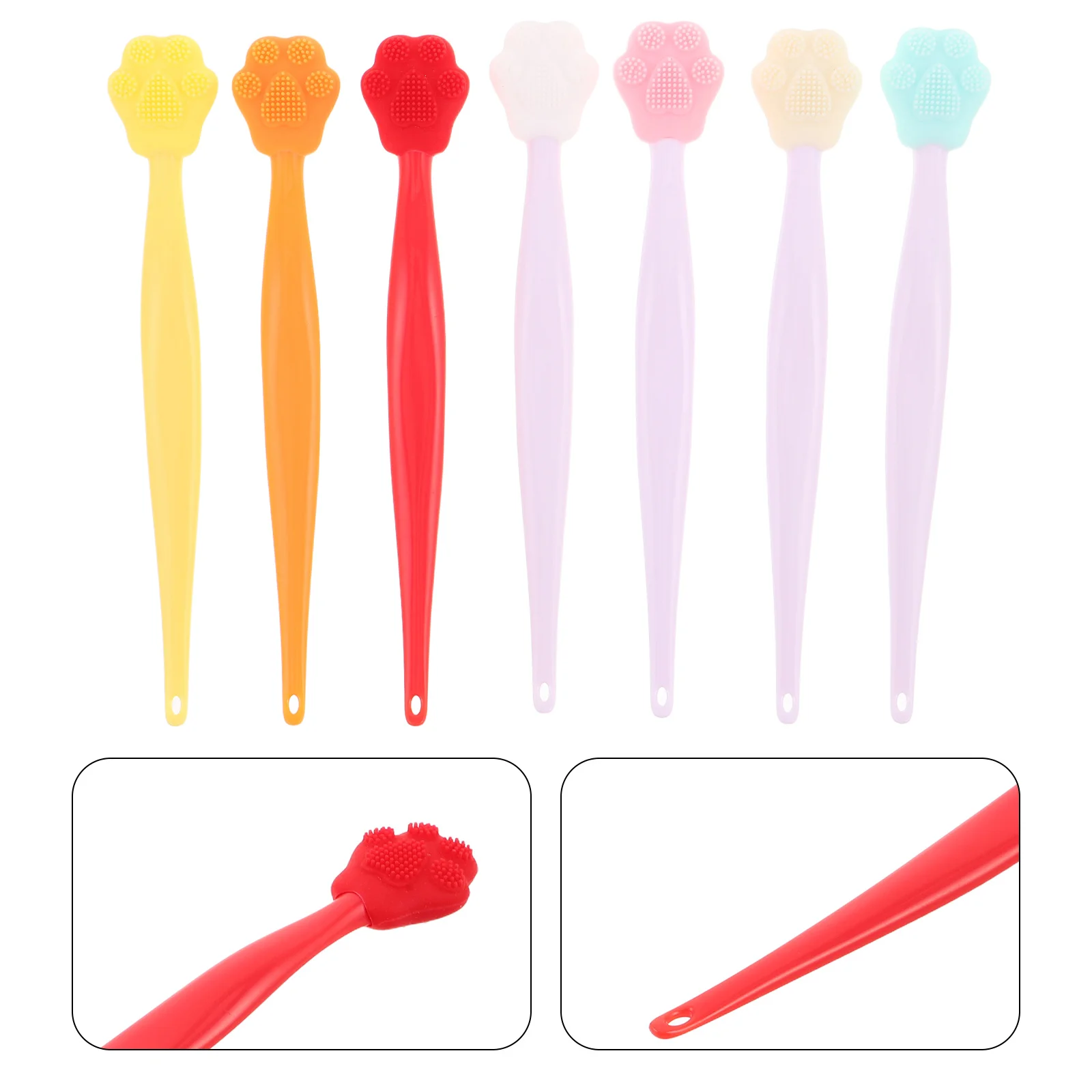 7 pezzi in silicone zampa di gatto scrubber viso per la pulizia profonda dei pori del naso doppia faccia delicata rimozione dei punti neri spazzola esfoliante viso