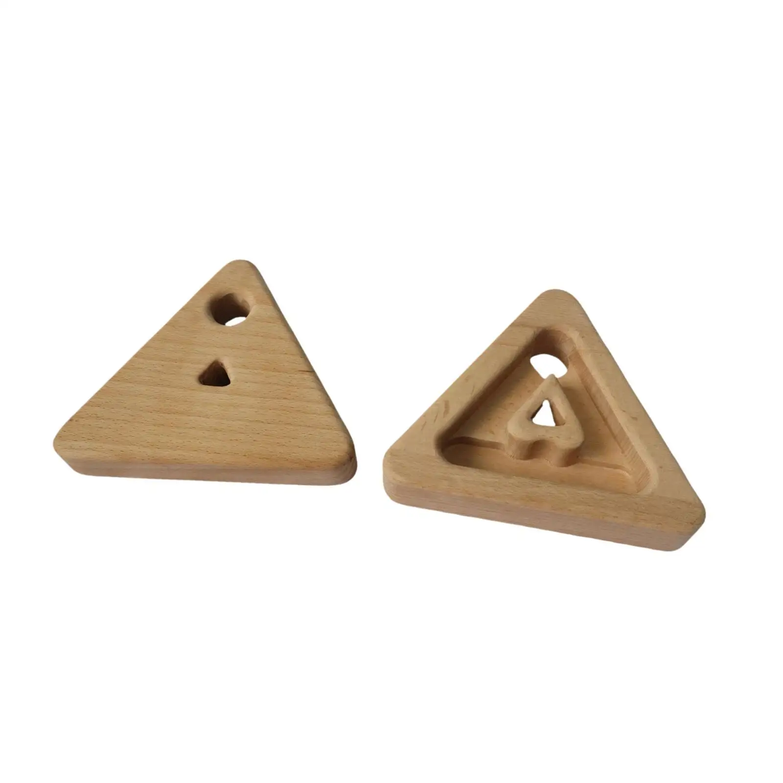 2 Pieces Triangle Climbing Hangboard Training Board Fingerboard Climbers Equipment Athletes Wooden Hang Board for Fitness Gym