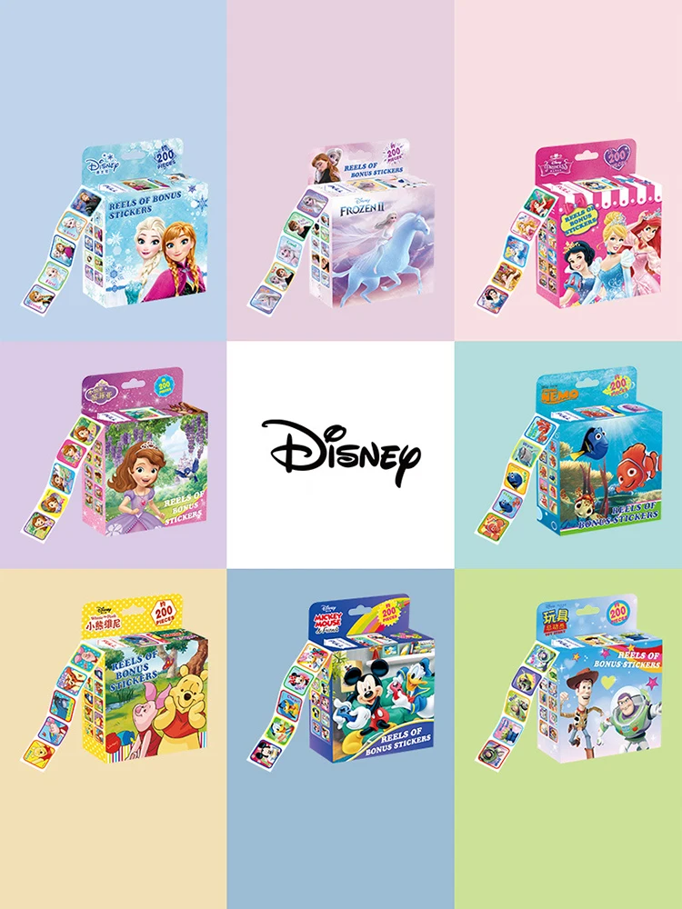 200 pcs Disney Children Cartoon Stickers Pull Out Frozen Princess StIckers Cute Kawai Toy Present For Kids