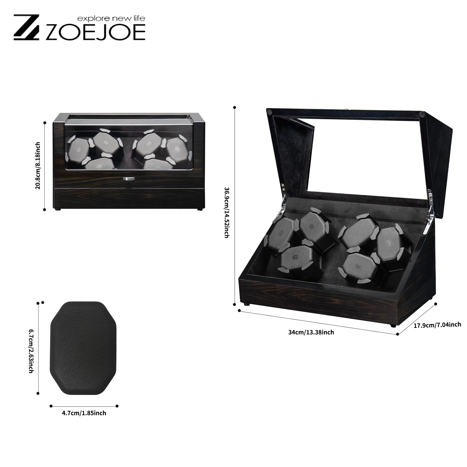 Automatic 3 Slots 6 Slots Watch Winder Transparent Cover USB Cable Supply Soft Watch Pillow Watch Storage Boxes Birthday Gifts