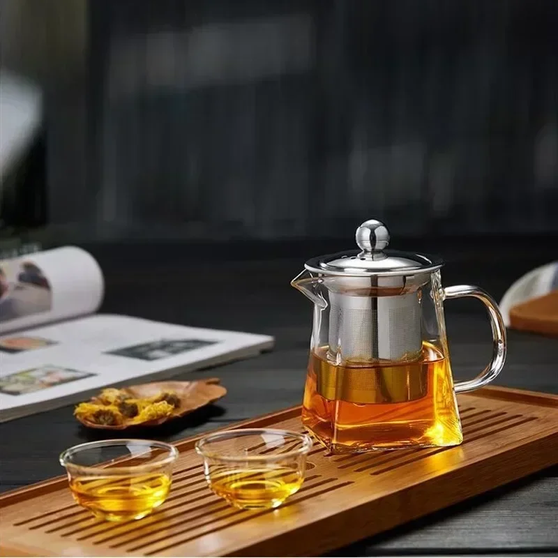 350ml/950ml Heat-resistant Glass Tea Pot Flower Kettle Kung Fu Teawear Set Tea Strainer Infuser Puer Oolong Barley Pot Teaware