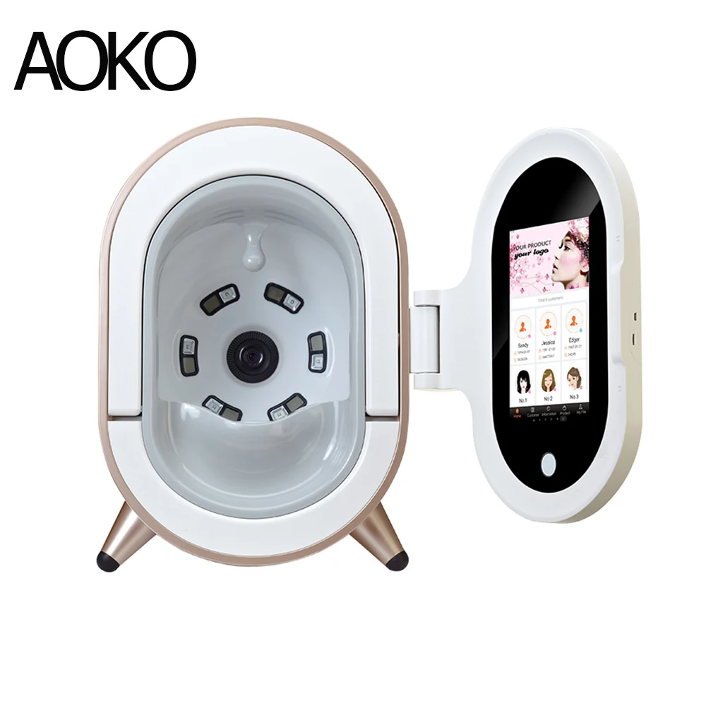 AOKO Espelho Mágico Pele Facial Analyzer Máquina 3D AI Reconhecimento Scanner Detector Umidade Tester Pele Teste Beleza Dispositivo