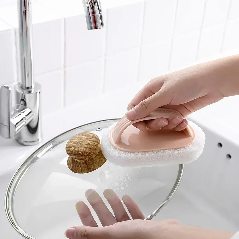 New Magic Sponge Brush Glass Wall Cleaning Tools Kitchen Cleaning Bathroom Toilet Gadget Handle Ceramic Window Slot Clean Brush