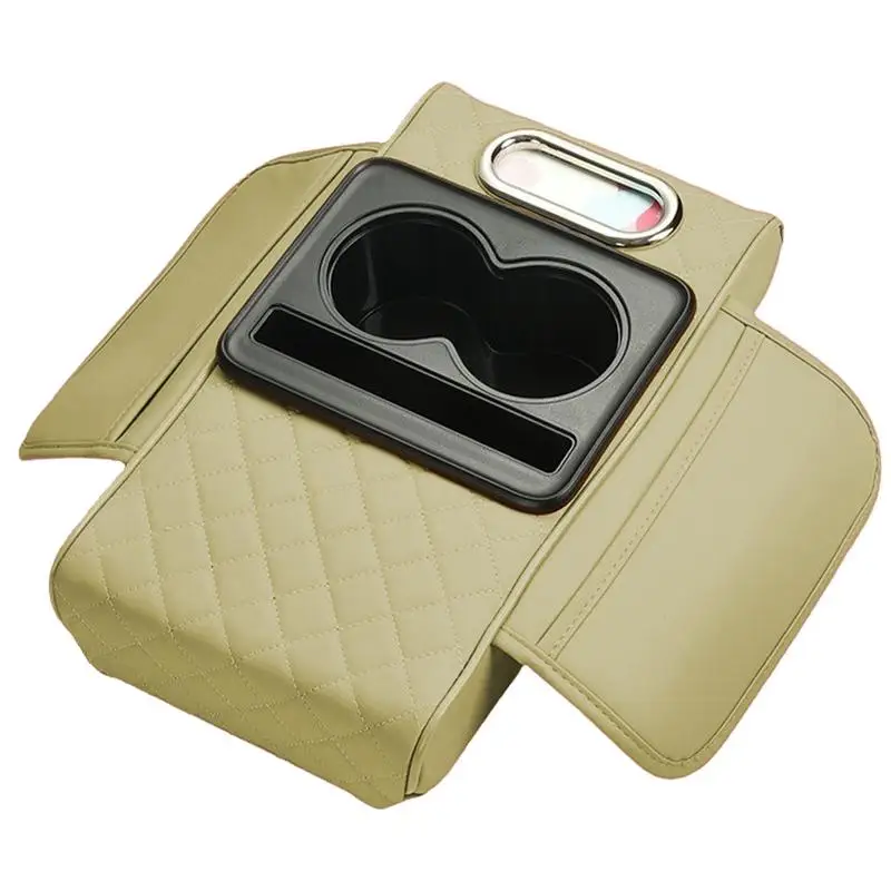 Center Console Pad Waterproof Car Armrest Protective Cover With Cup Holder Multifunctional Cover Cushion With Tissue Box