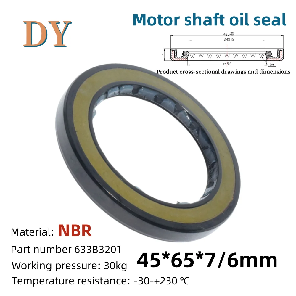 

Pressure resistant shaft oil seal FKM45*65*7/6mm/45X65X7/6mm 633B3201 hydraulic pump motor accessories ISO: 9001 2008