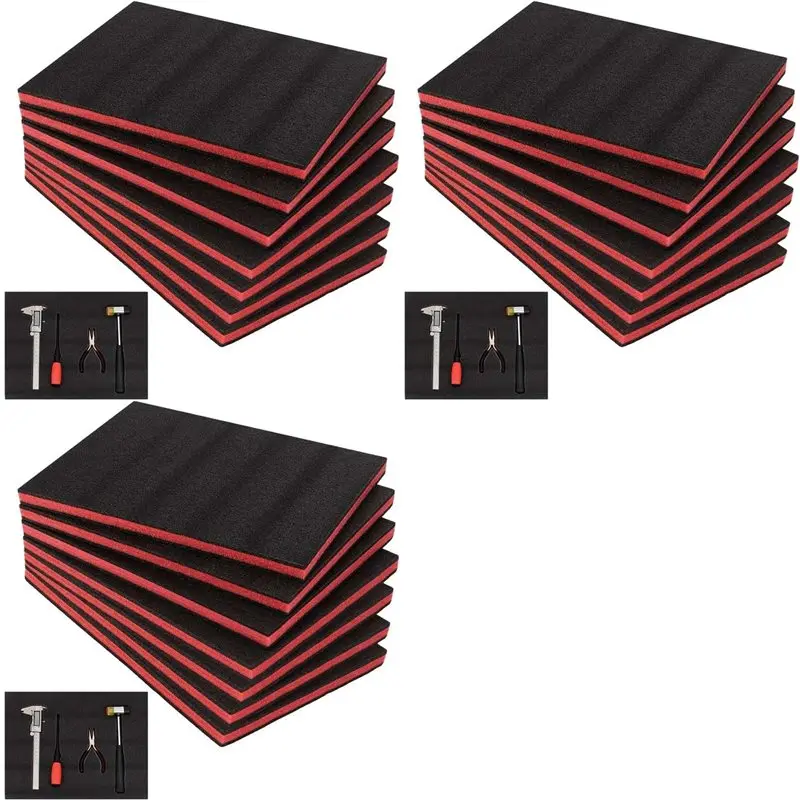 WCS-21Pcs Tool Box Foam,15.7X11.8X0.9Inch Tool Inserts For Toolbox Hard Case Drawer Camera Toolbox Storage Tool